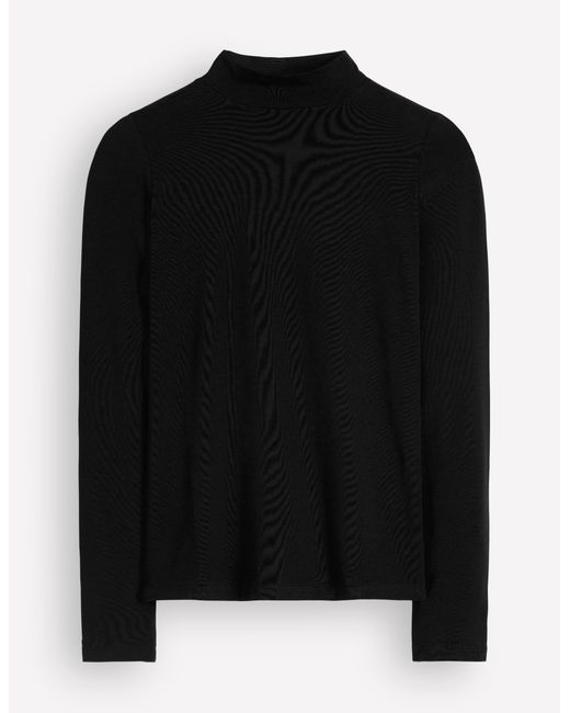 Boden Black High Neck Jersey Top