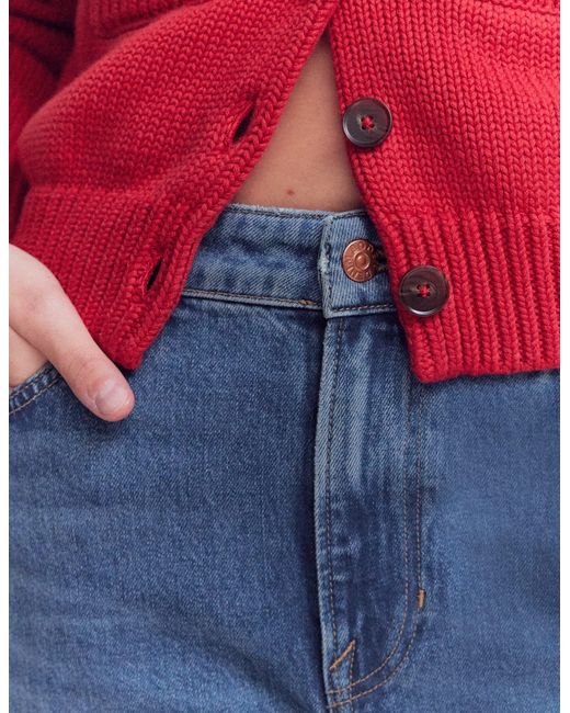 Boden Red Mid Rise Straight Leg Jeans