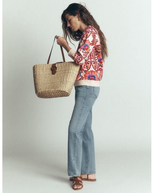 Boden Red Rosa Printed Sweatshirt