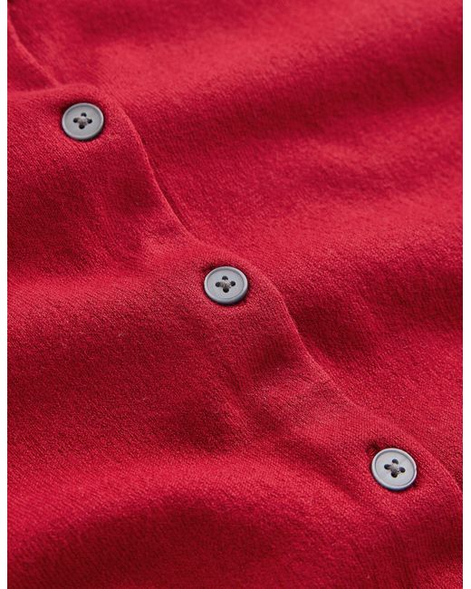 Boden Red Camilla Cotton Crew Cardigan