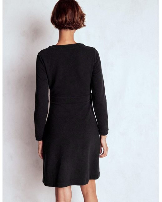 Boden Black Lavinia Button Shift Dress