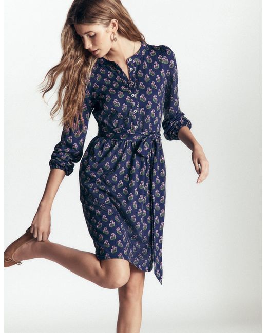 Boden Gray Adele Belted Jersey Dress