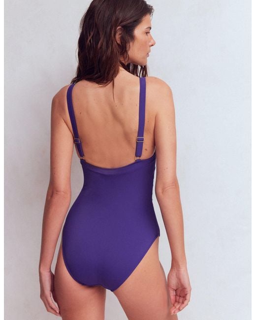 Boden Blue Skiathos Ruched Panel Swimsuit