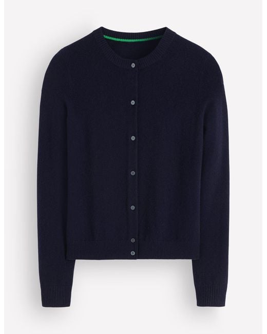 Boden Blue Elsie Cashmere Crew Cardigan