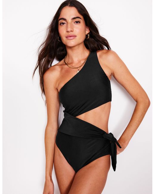 Boden Black Asymmetrisch Geschnittener Badeanzug Zum Binden