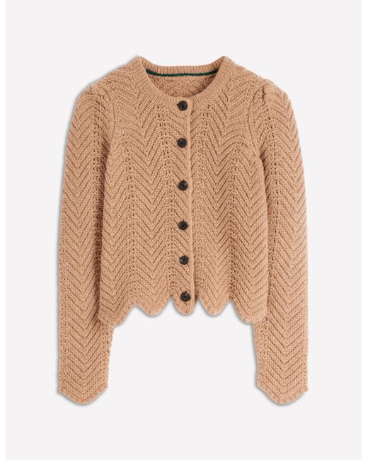 Boden Brown Chunky Chevron Knitted Jacket