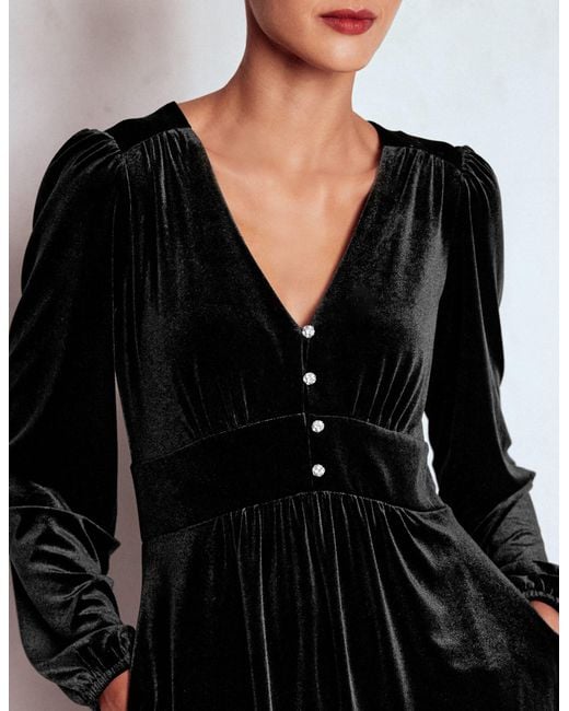 Boden Black Jocelyn Short Velvet Dress