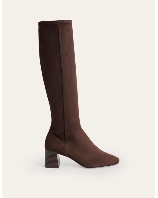 Boden Brown Cara Heeled Stretch Knee Boots
