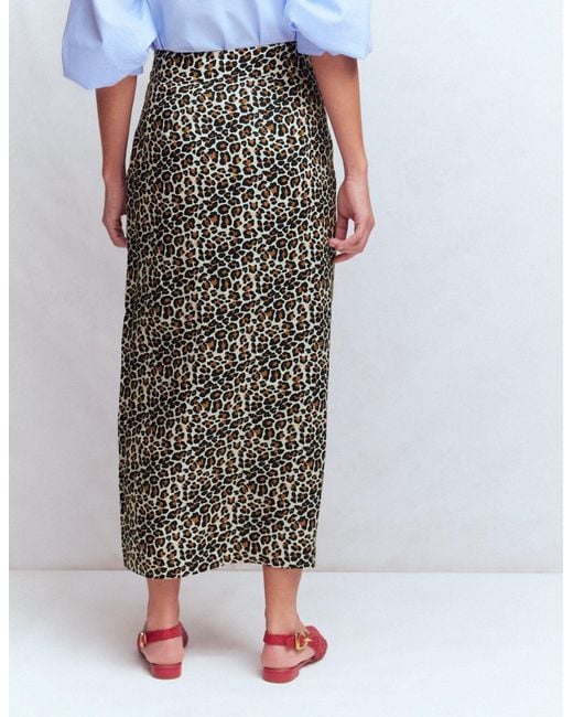 Boden Blue Dimitra Linen Column Skirt