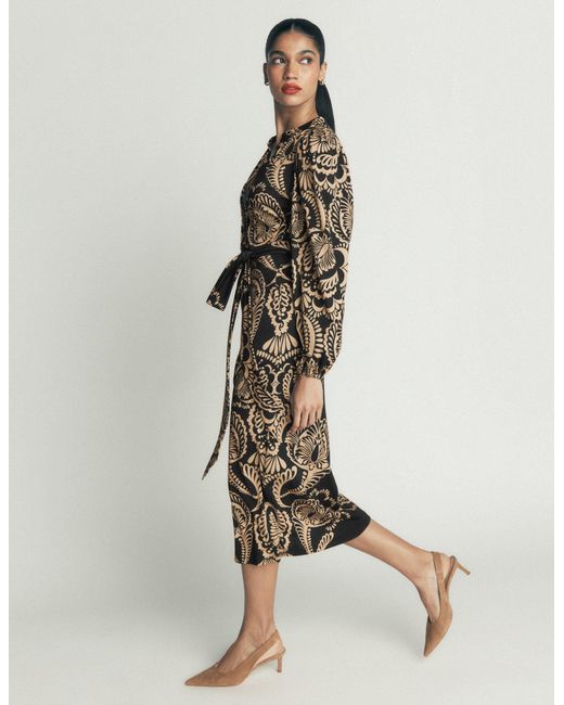 Boden Metallic Eli Belted Jersey Midi Dress