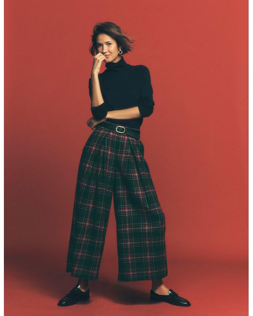 Boden Red Wool Blend Pleated Pants