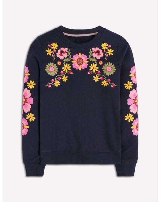 Boden Blue Hannah Embroidered Sweatshirt