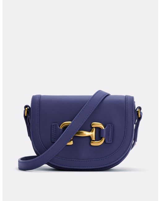 Boden Blue Iris Mini-Leder-Umhängetasche