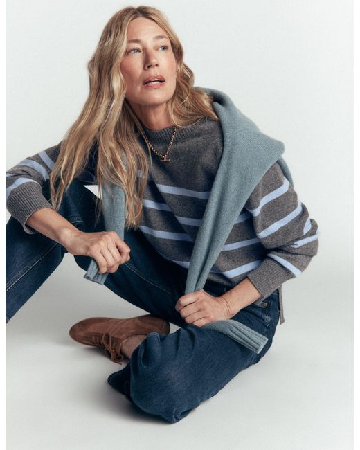 Boden Blue Fay Cashmere Crew Neck Sweater