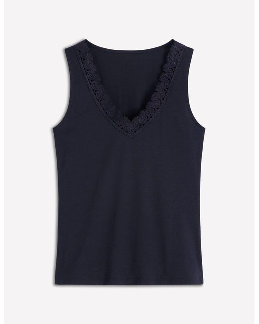 Boden Blue Supersoft V Neck Trim Vest