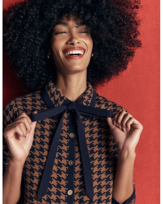 Boden Natural Elizabeth Bow Knitted Jacket