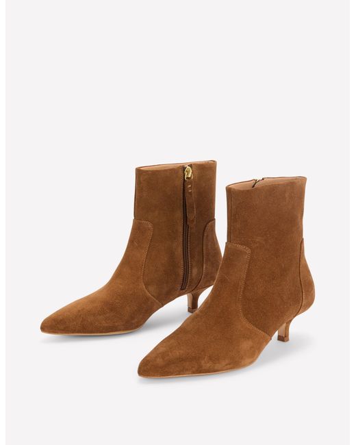 Boden Brown Isobel Kitten Heel Ankle Boot