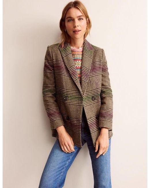 Boden Brown Double-breasted Ed Coat
