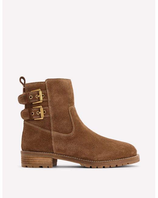 Boden Brown Buckle Ankle Boots