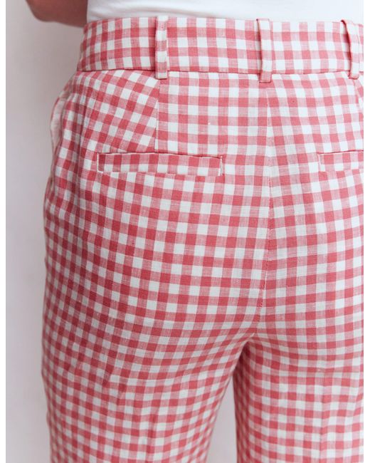 Boden Pink Canonbury 7/8 Linen Trousers