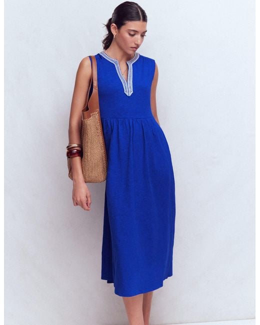 Boden Blue May Jersey Midi Dress
