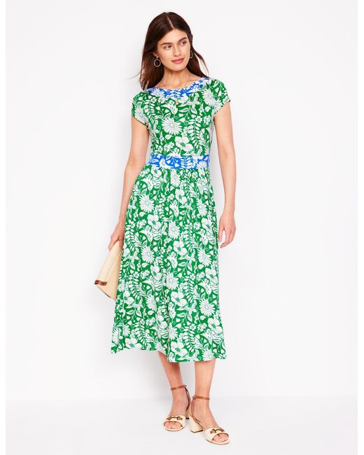 Boden Green Melanie Jersey Midi Dress