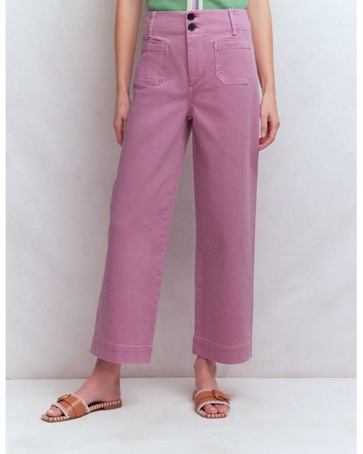 Boden Pink Primrose Cropped Pants