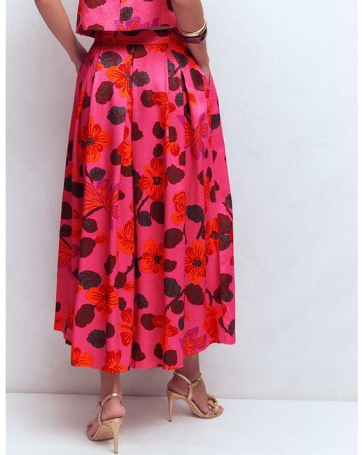 Boden Red Verity Maxi Skirt