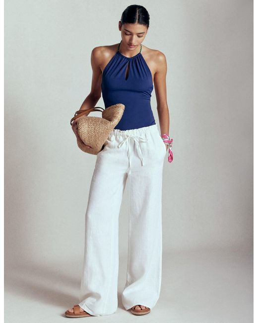 Boden Blue Hochgeschlossener Badeanzug Zum Binden