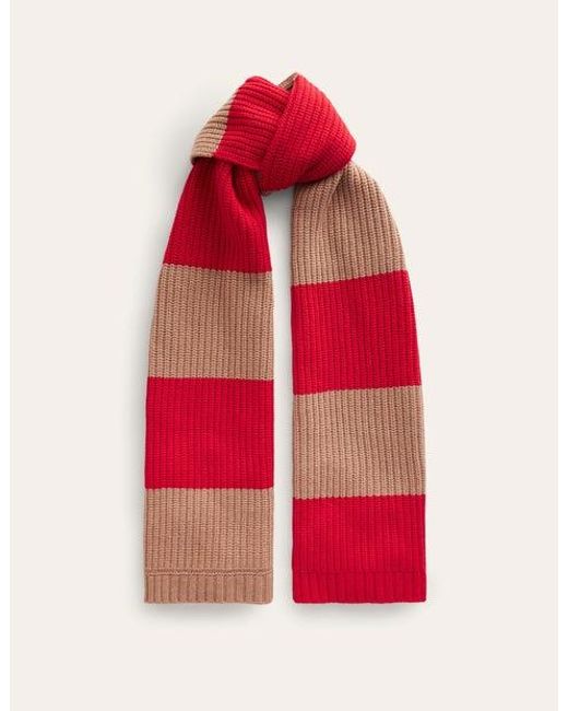 Boden Red Colour Block Scarf