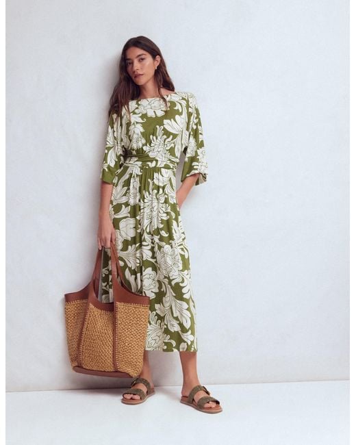 Boden White Imelda Kimono Jersey Dress