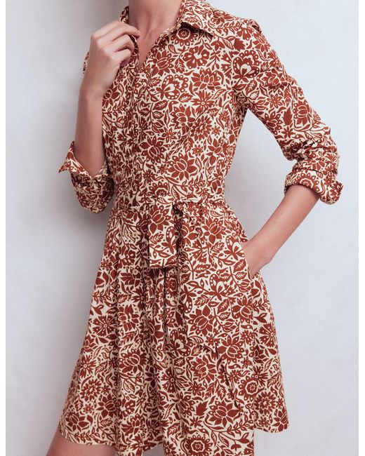 Boden Brown Alexa Long Sleeve Short Dress