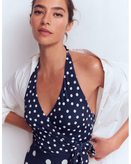 Boden Blue Tilos Tie Side Swimsuit