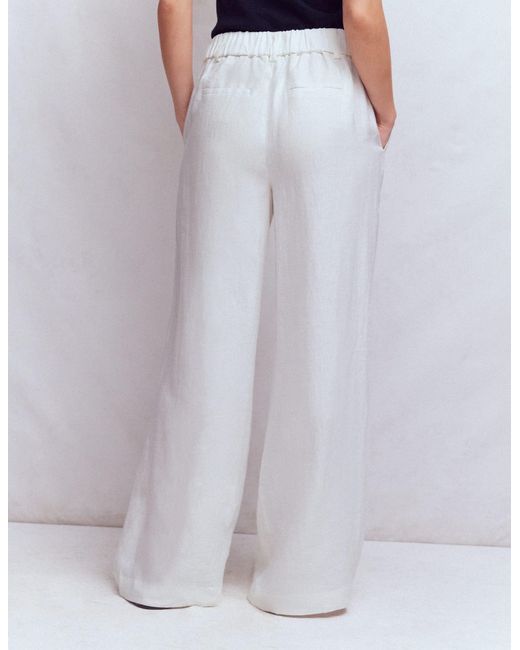 Boden White Kensington Linen Trousers