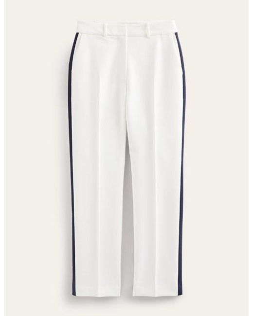 Boden White Kew Side Stripe Pants