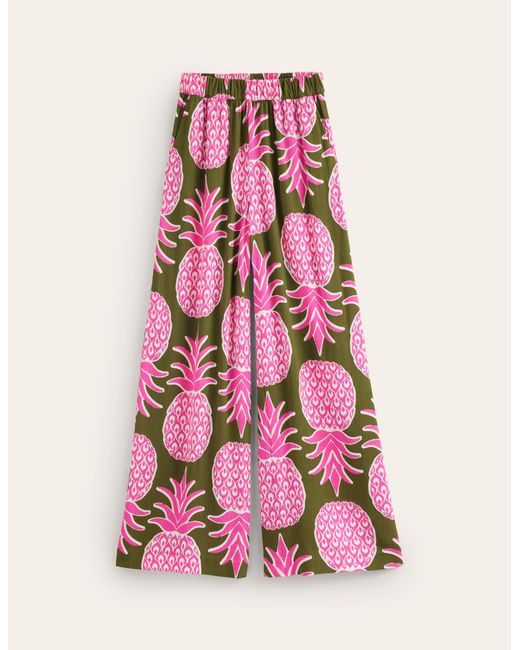 Pantalon large plissé Boden en coloris Pink