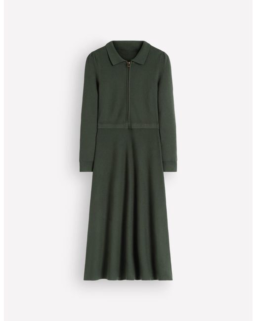 Boden Green Fiona Zip Front Knitted Dress