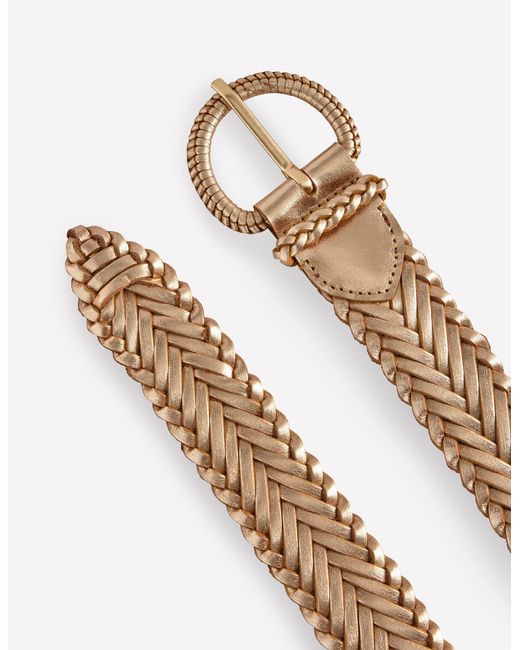 Boden Metallic Woven Leather Belt
