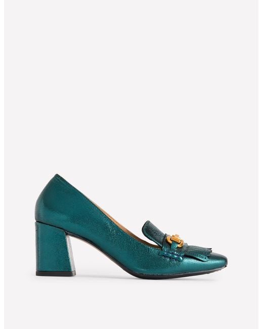 Boden Green Iris Ghillie Heeled Loafers
