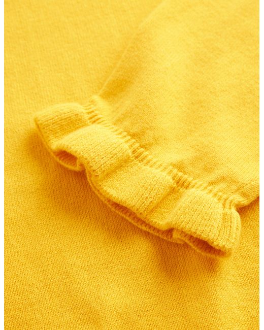 Boden Yellow Cotton Merino Frill Jumper