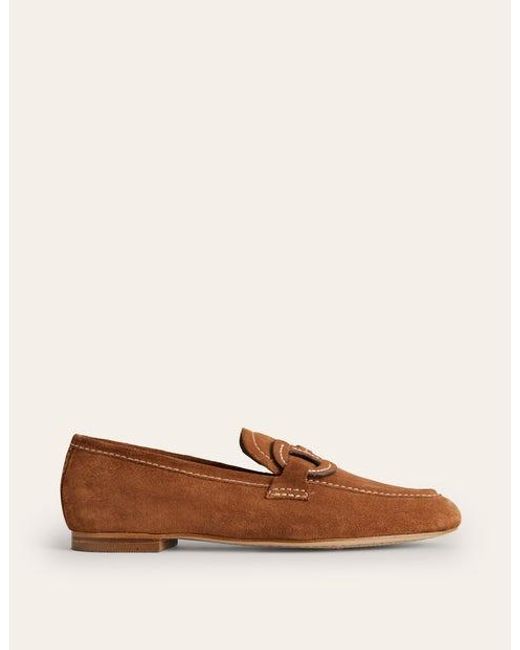 Boden Brown Stitched Snaffle Loafer