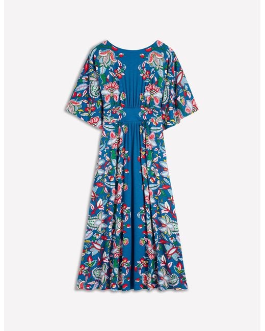 Boden Blue Imelda Kimono Jersey Dress- Botanical Trail