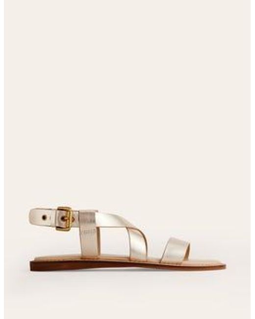 Boden Natural Cross Strap Flat Sandals