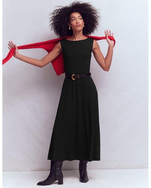 Boden Black Tamsin Jersey Midi Dress