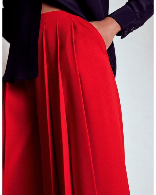 Boden Red Regent Wide Leg Pants