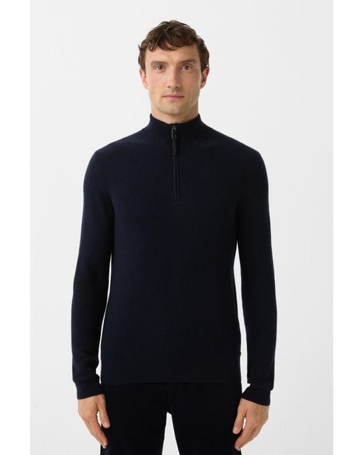 Bogner Blue Pure New Wool Cashmere Troyer Derek for men