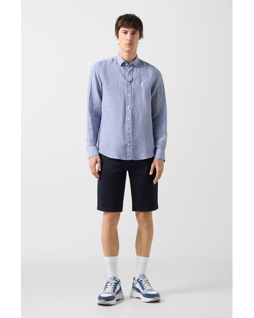 Bogner Blue Timi Linen Shirt for men