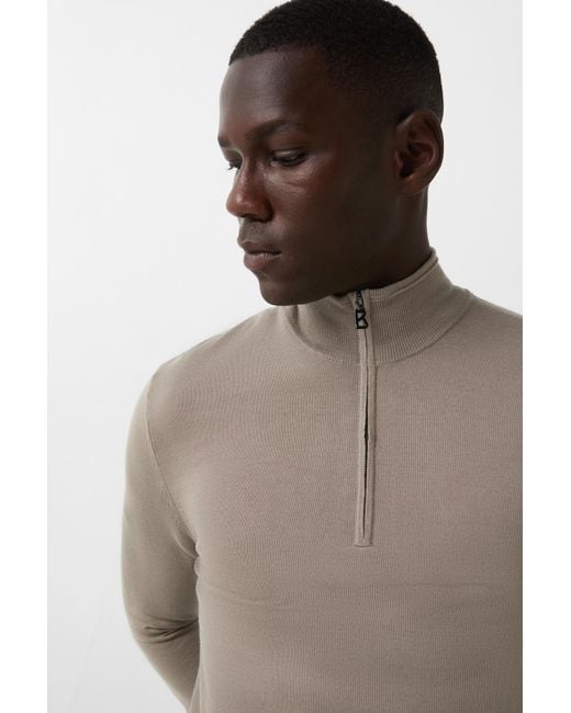 Bogner Gray Ouri Fine Knit Troyer for men