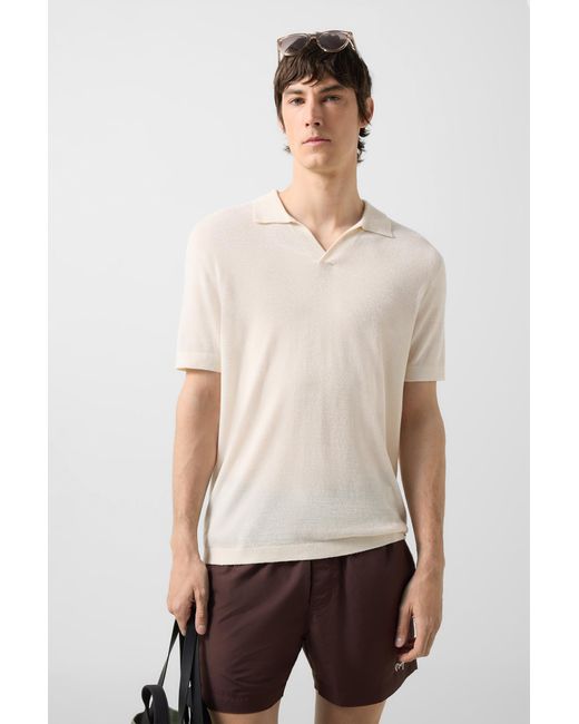 Bogner Natural Finn Knitted Polo Shirt For for men