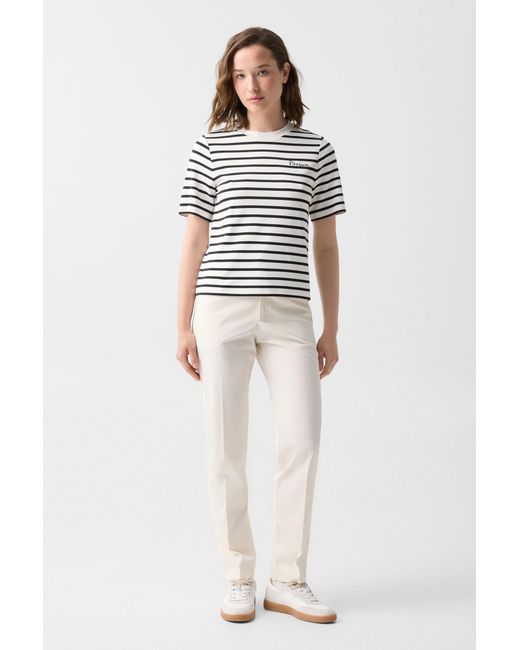 Bogner White Pleated Trousers Abbie